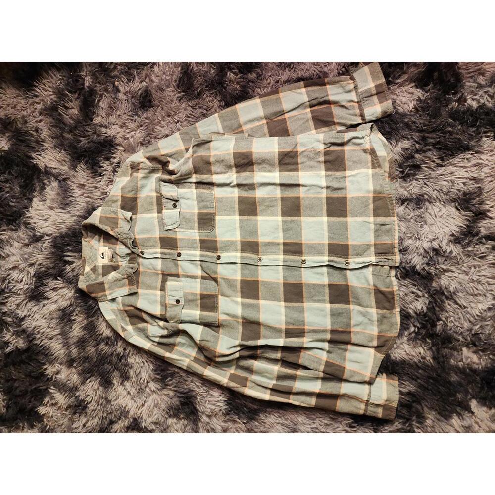 Y2K Quiksilver Men's Regular Fit Plaid Casual Flannel Shirt XL
